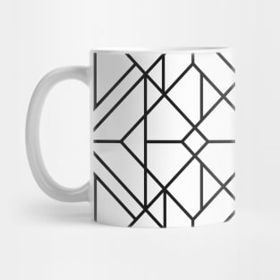 Black and White Art Deco Geometric Triangular Tile Design Mug